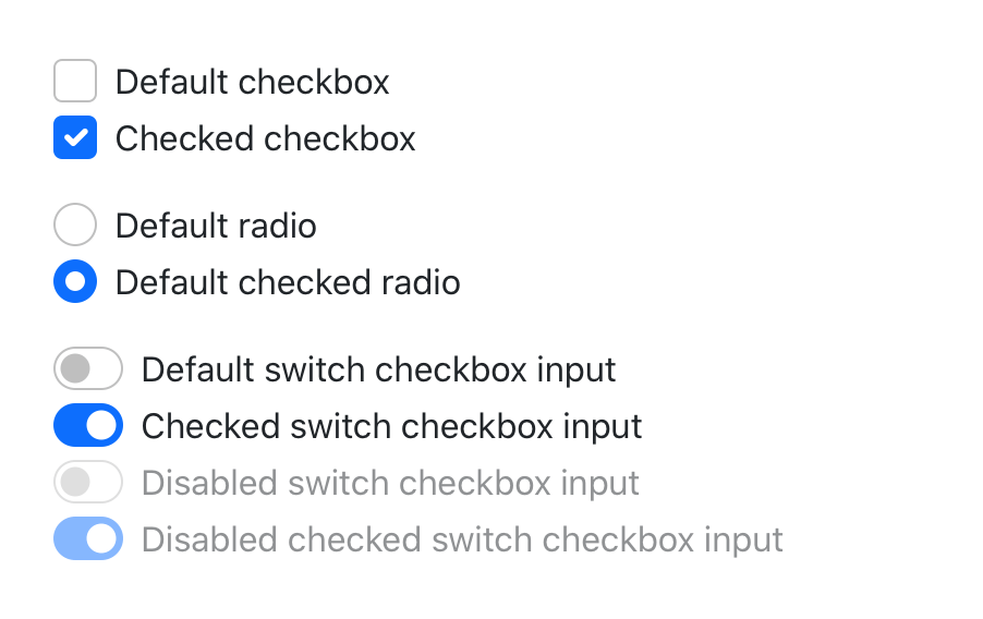 checks, radios, switches, files bootstrap 5